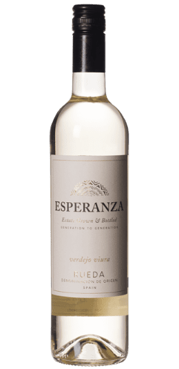 Bodegas Avelino Vegas Esperanza Verdejo Viura, een verfijnde Spaanse wijn afkomstig uit de prestigieuze D.O. Rueda, belichaamt de