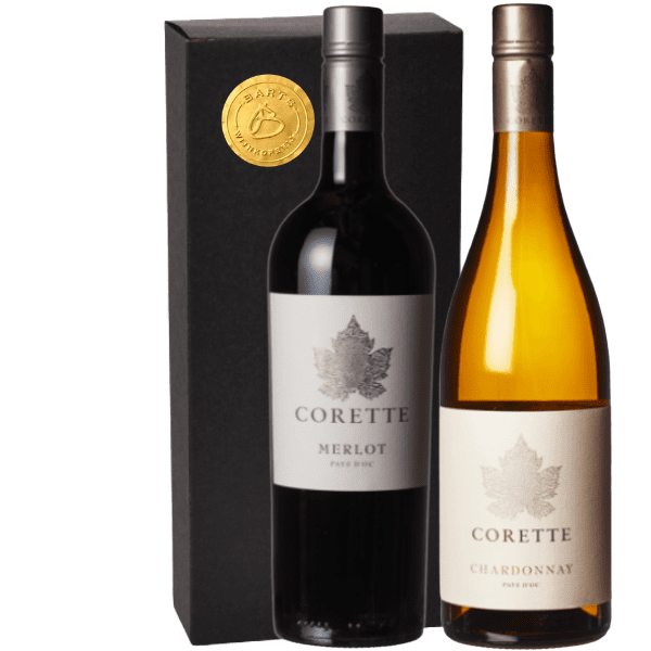 Geschenkdoos-2-fles-corette-chardonnay-merlot