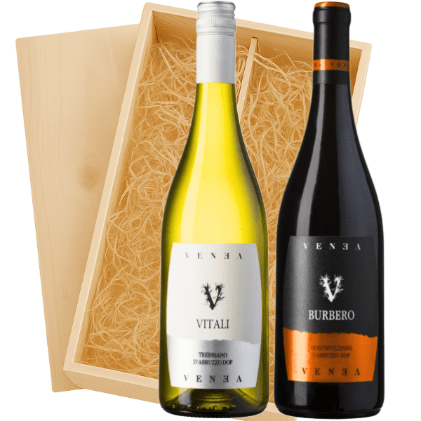 Geschenkkist 2-fles Venea Vitali Trebbiano – Burbero Montepulciano