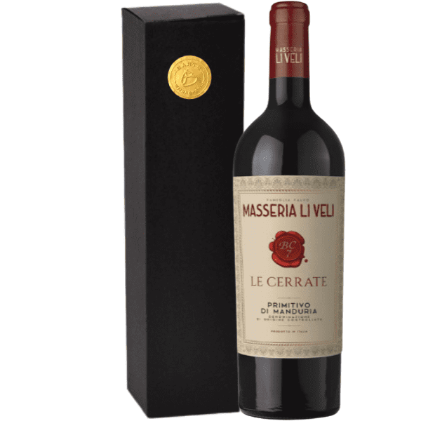 Geschenkdoos 1-fles Li Veli La Cerrate Primitivo Di Manduria