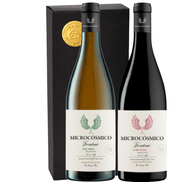 Geschenkdoos 2-flessen Frontonio Microcosmico Macabeo – Garnacha