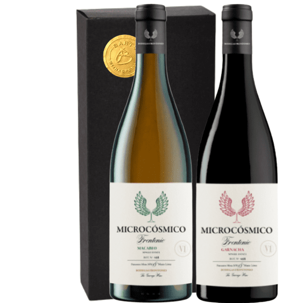 Geschenkdoos 2-flessen Frontonio Microcosmico Macabeo – Garnacha