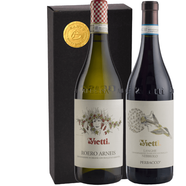 Geschenkdoos 2-flessen Vietti Roero Arneis – Nebbiolo Perbacco