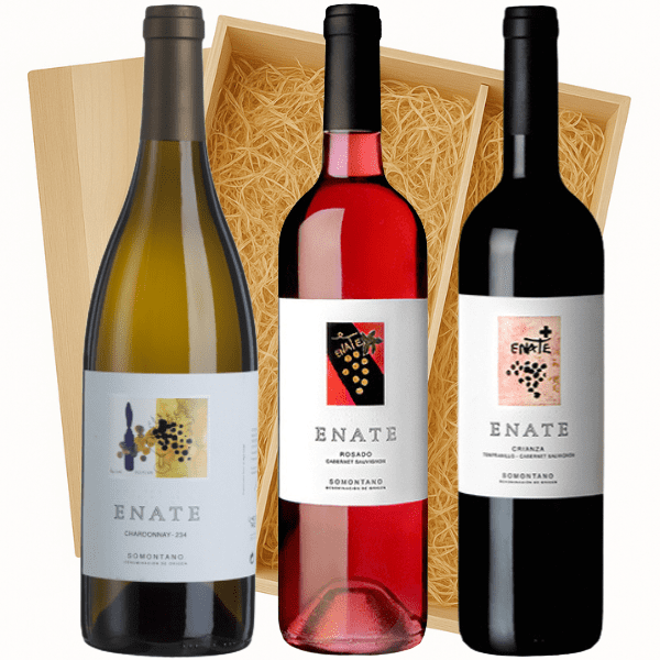 Geschenkkist 3-flessen Enate Chardonnay 234 –  Rosado – Crianza