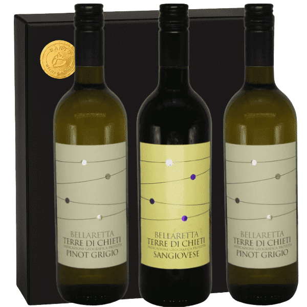 Geschenkdoos 3-flessen Bellaretta Pinot Grigio – Sangiovese