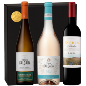 Geschenkdoos 3 flessen Quina ta Calcada wit rosé en rood