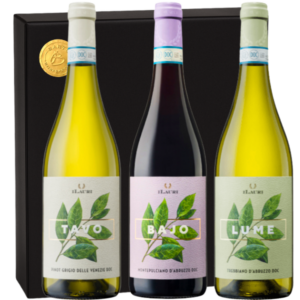 Geschenkdoos met 3 flessen Ilauri Tavo, Bajo en Lume