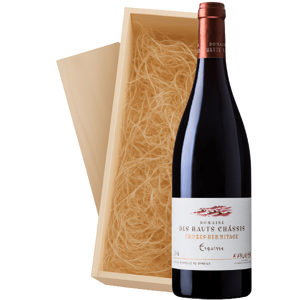 Geschenkkist 1-fles Domaine Des Hauts Châssis Crozes-Hermitage Esquisse