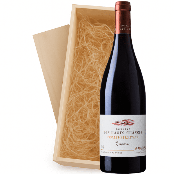 Geschenkkist 1-fles Domaine Des Hauts Châssis Crozes-Hermitage Esquisse