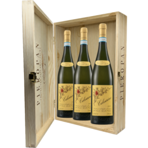 Pieropan Calvarino 2015 Library Release in originele houten kist met 3 flessen