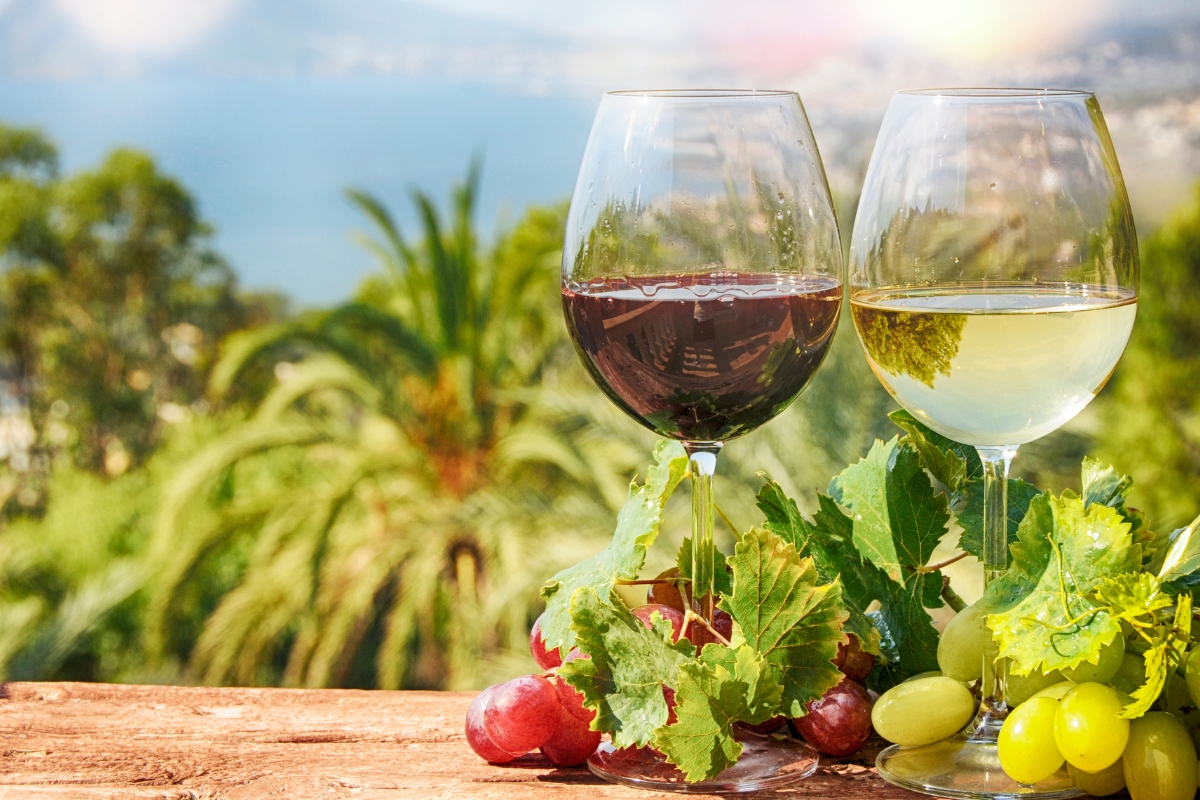 Wijn in glas met fruit