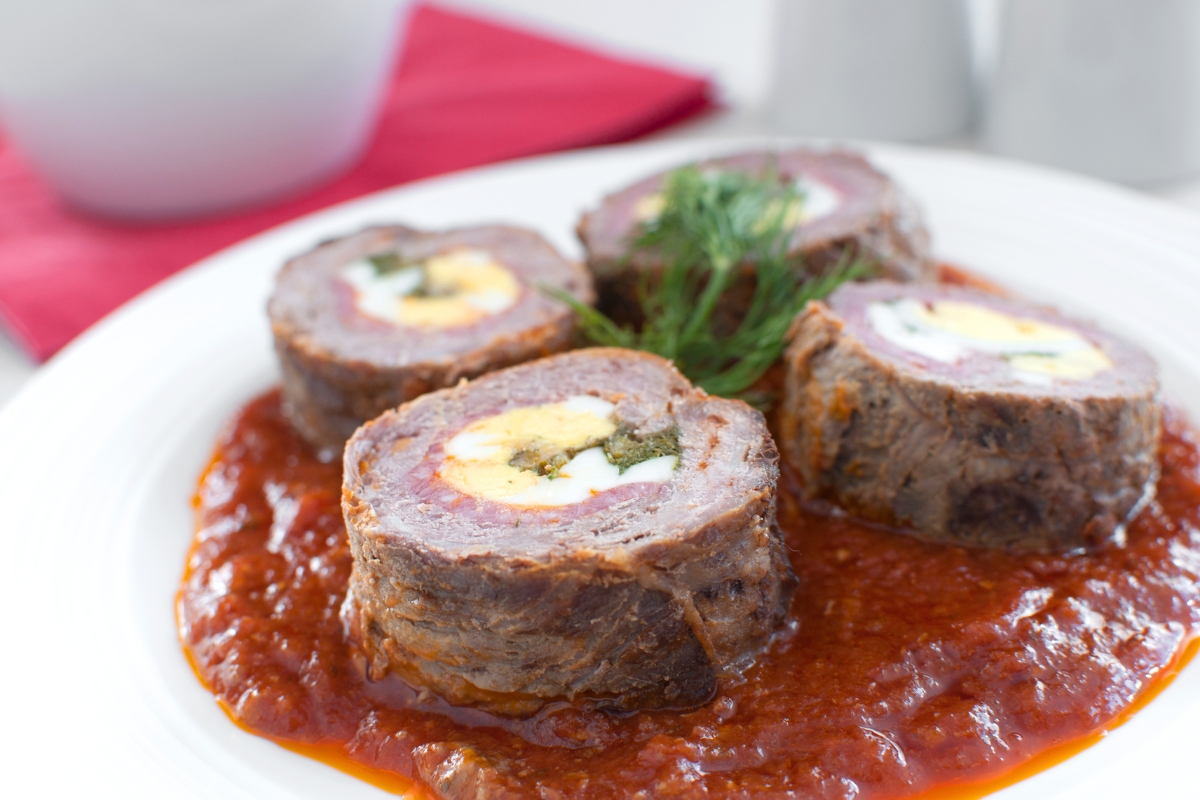 Varkensrollade met stevige saus