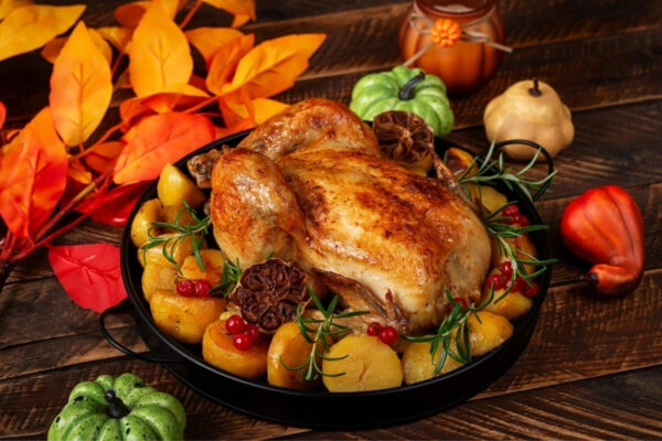 Gebraden kip met herfstgroenten