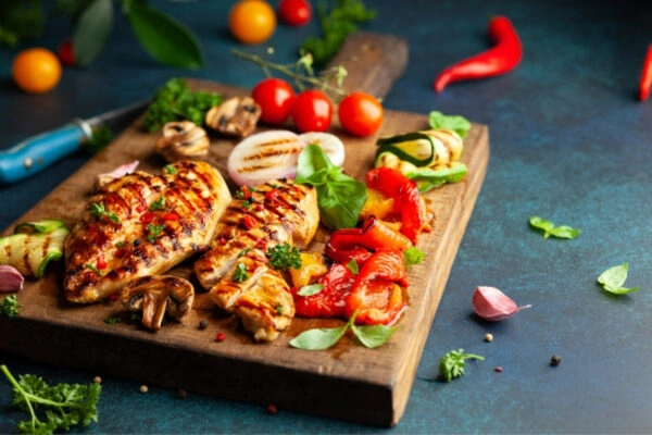 Gegrilde kip met groenten