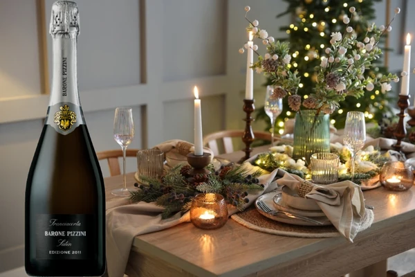 Barone Pizzini Franciacorta Satèn bij een feestelijk kerstdiner