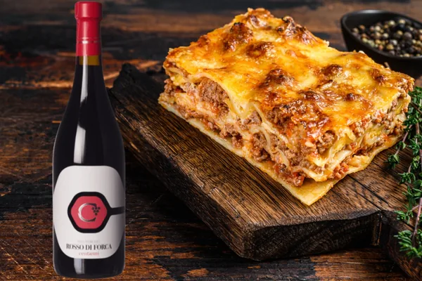 Lasagne met Contarini Rosso di Forca rode wijn