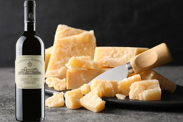 Parmezaanse kaas met Castello dei Rampolla Chianti Classico